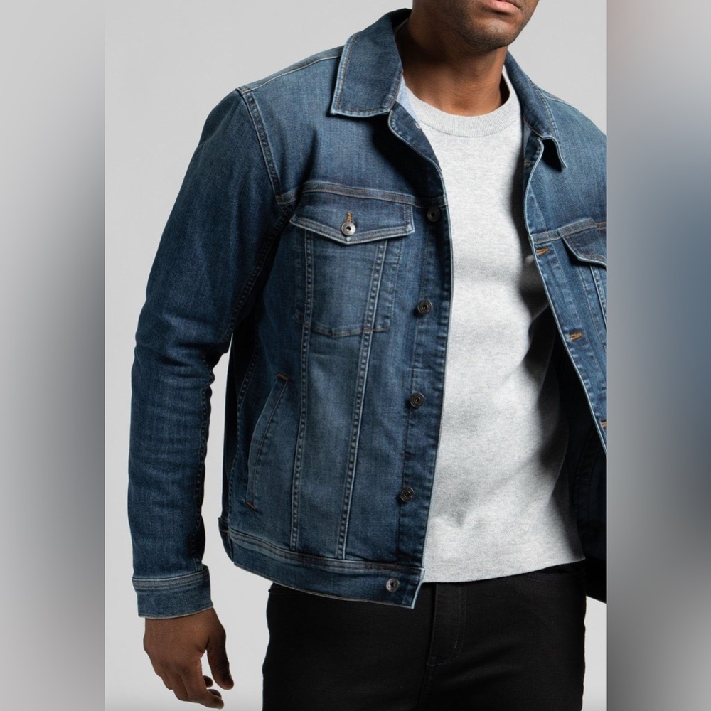 NWT Selected Homme Indigo Blue Denim Jean Jacket Men’s Size Medium Classic Punk